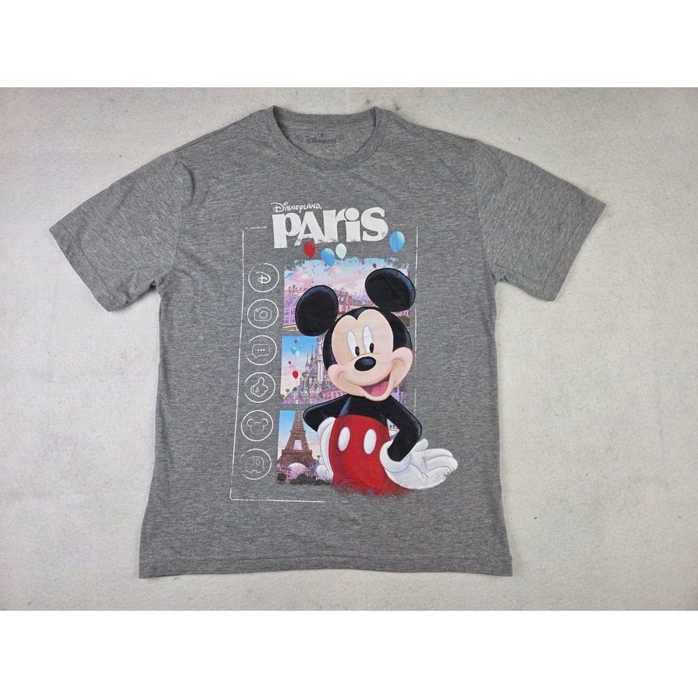 Disneyland Paris Parks‎ Eiffel Tower Castle Gray Mickey Mouse Unisex Size Medium